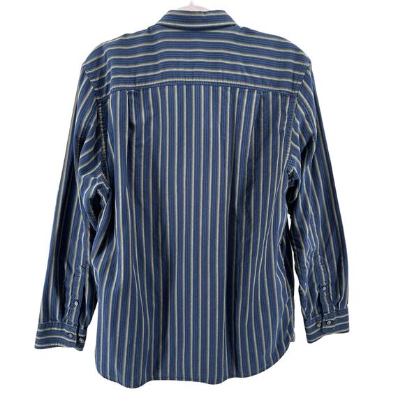 Tommy Bahama Mens Blue/Green Button Up Shirt L Island Modern Fit Striped Long Sl - Picture 2 of 5